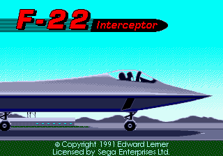 F-22 Interceptor title screen for Sega Mega Drive